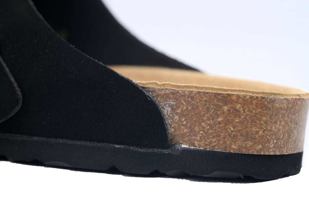 Footbed Black Velvet And Black Buckle