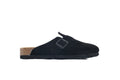 Footbed Black Velvet And Black Buckle