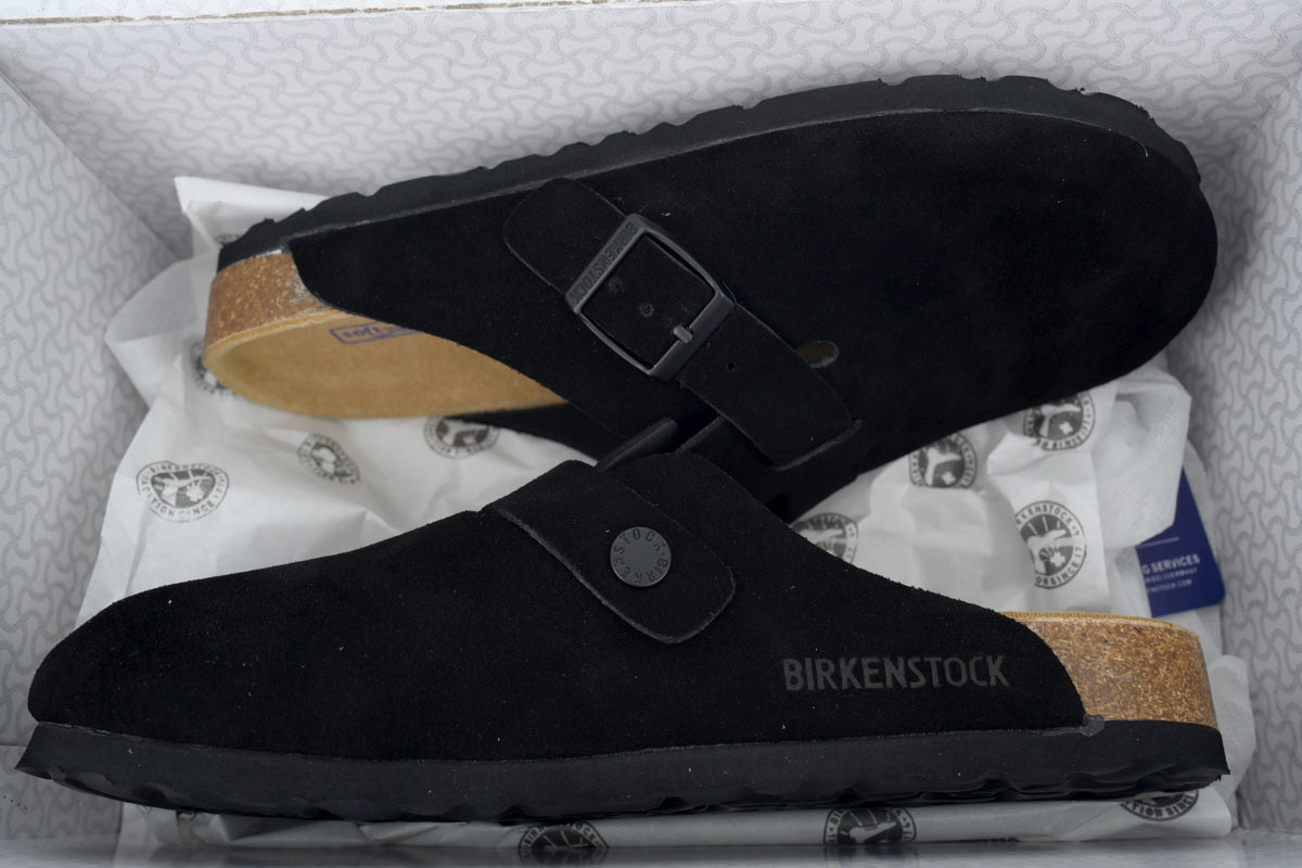 Footbed Black Velvet And Black Buckle