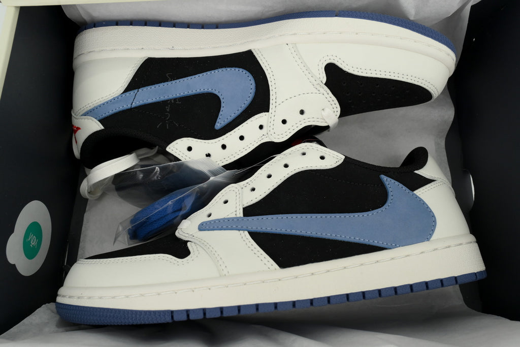 Travis Scott x Air Jordan 1 Low Black White Blue