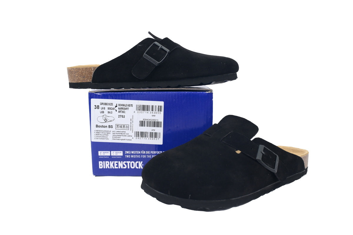 Footbed Black Velvet And Black Buckle