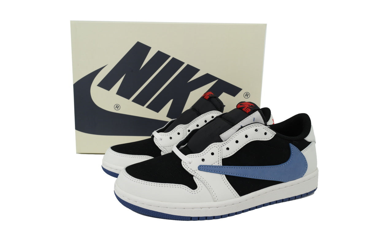 Travis Scott x Air Jordan 1 Low Black White Blue