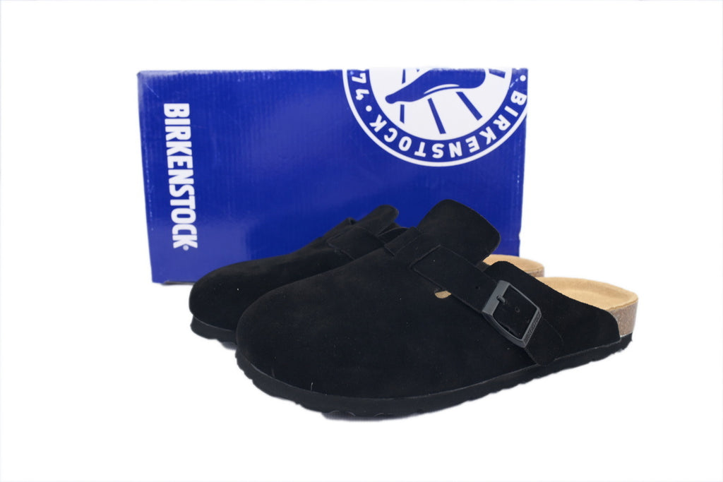 Footbed Black Velvet And Black Buckle