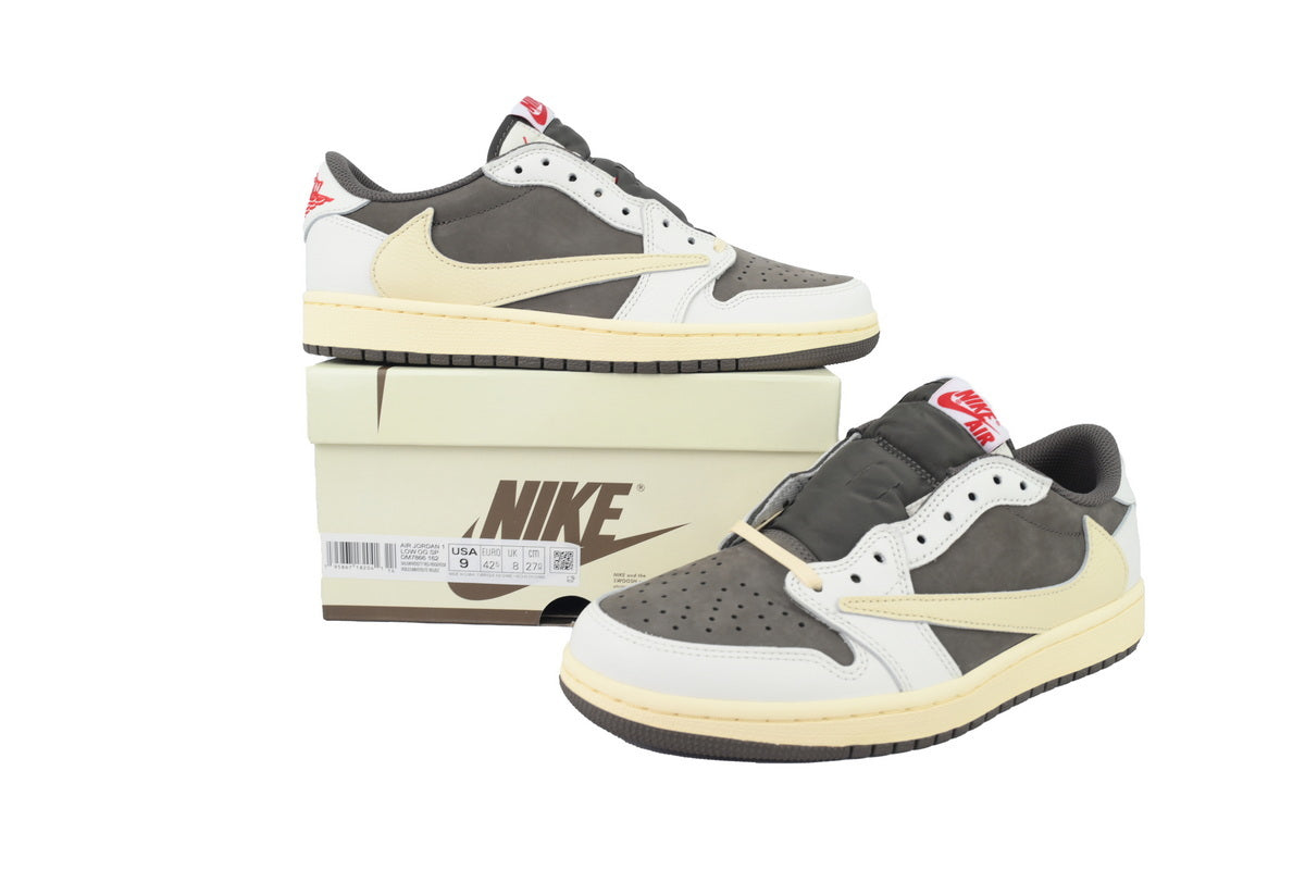 Travis Scott x Air Jordan 1 Low White Brown Barb