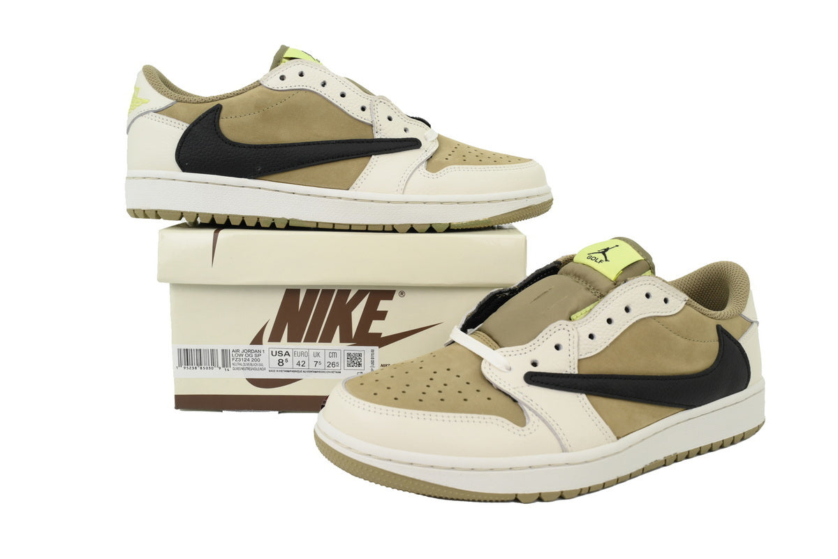 Travis Scott x Air Jordan 1 Low Black, White, Green
