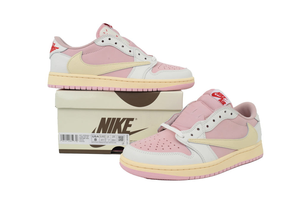 Travis Scott x Air Jordan 1 Low OG White Pink