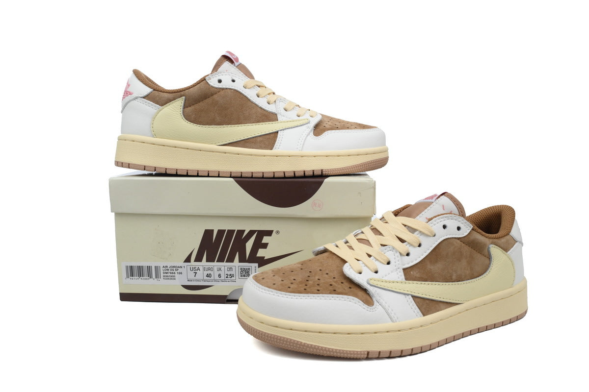 Travis Scott x Air Jordan 1 Low OG Sail Shy Pink