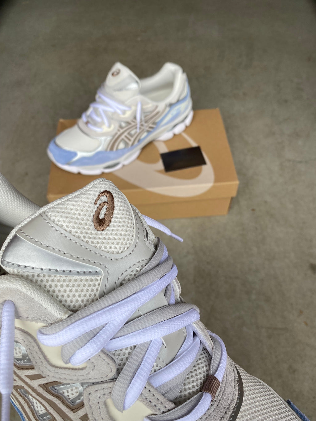 ASICS “Cream Cloud Grey Blue”