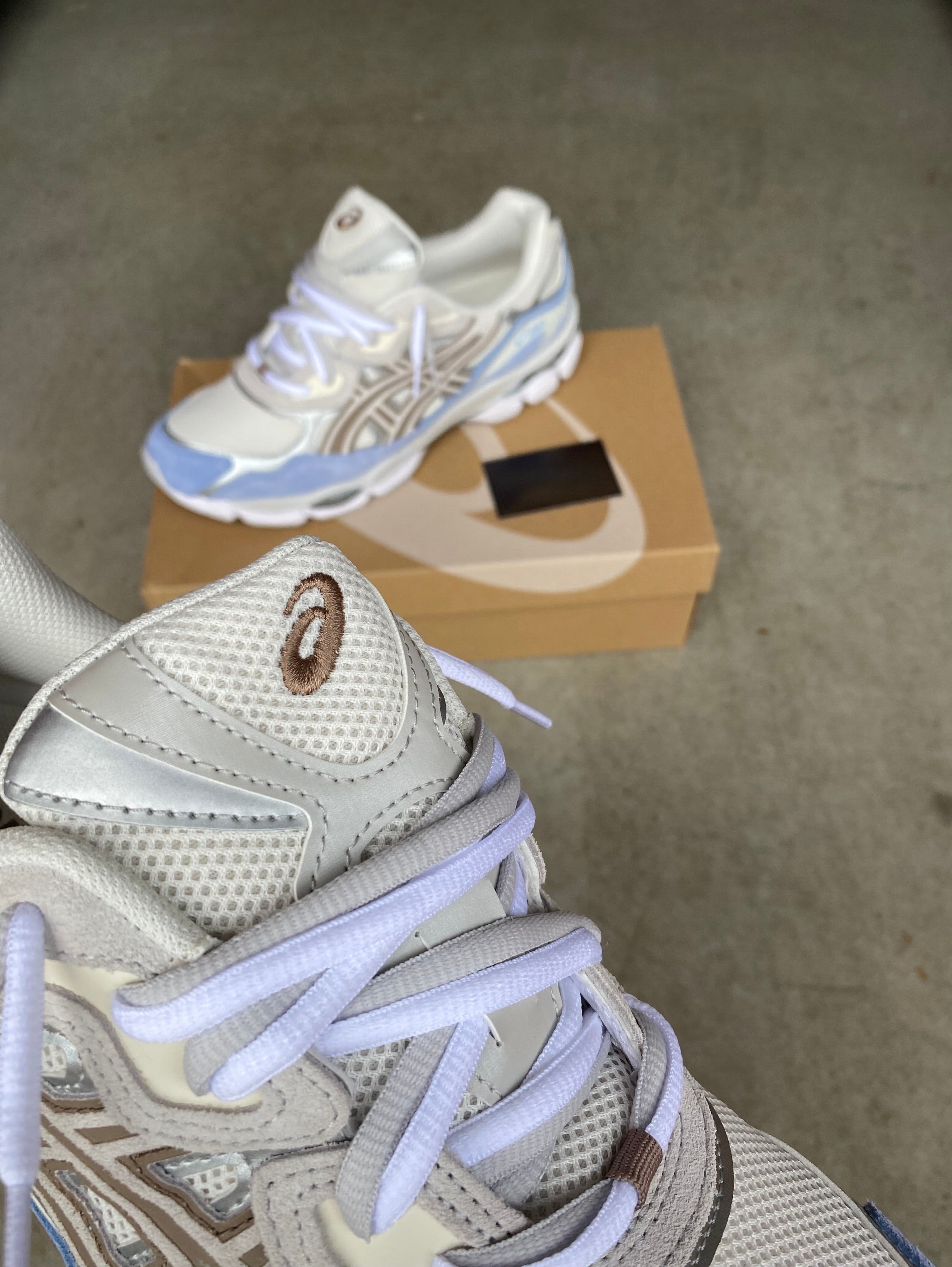 ASICS “Cream Cloud Grey Blue”